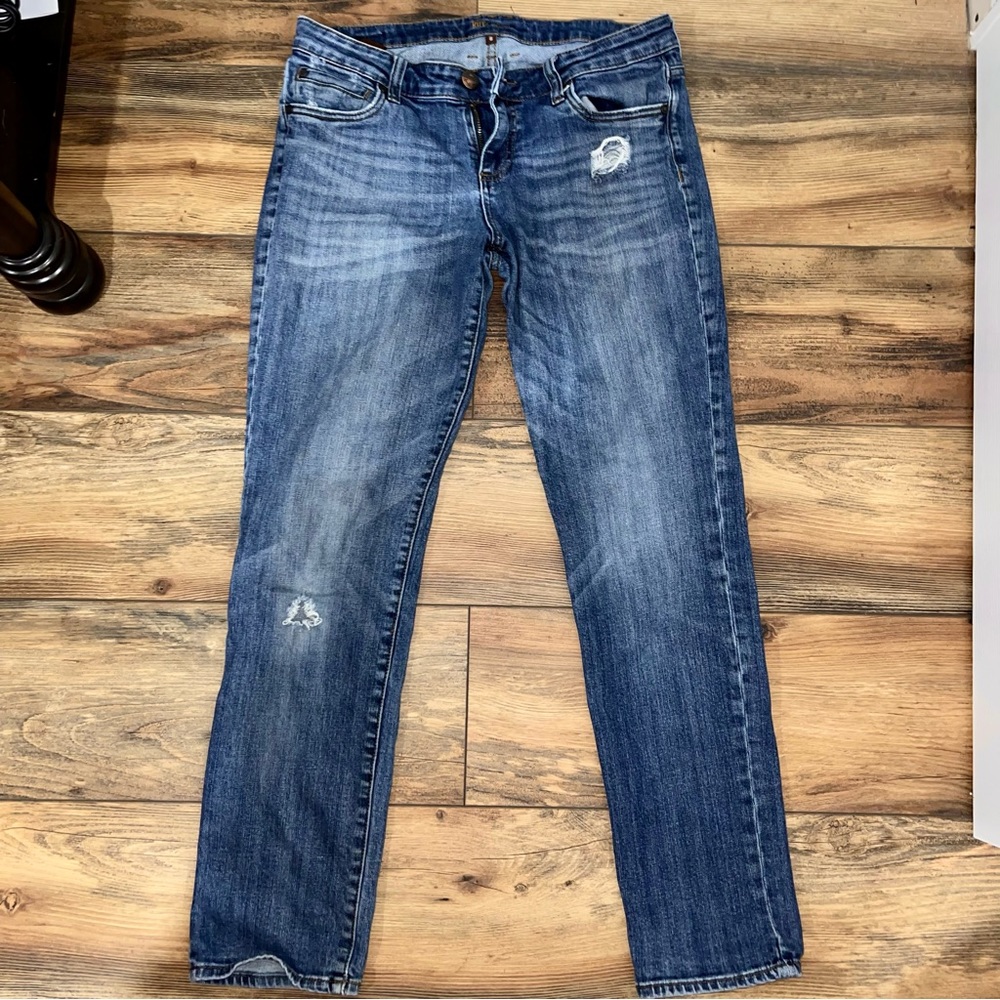 Kut Distressed Washed Bootcut Ripped Jeans - Size 8